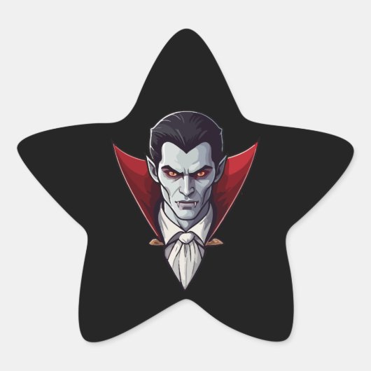 🦇ゴシック様式の吸血鬼ブラックステッカー🖤🎃 星シール (正面)
