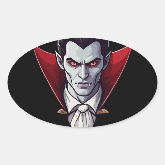 🦇ゴシック様式の吸血鬼ブラックステッカー🖤🎃 楕円形シール (正面)