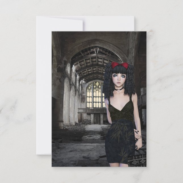 ゴシック様式の吸血鬼ブラックドレス女の子女の教会 (正面)