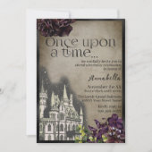 ゴシック様式の城おとぎ話テーマ 招待状 (正面)