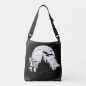 ゴシック様式の城と月 クロスボディバッグ (正面)