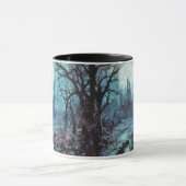 ゴシック様式の城と森のファンタジーハロウィーン マグカップ (中央)