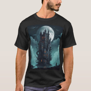 ゴシック様式の城デザイン – 神秘的な美術作品 Tシャツ