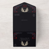 ゴシック様式の城フローラハロウィン結婚ズ オールインワン招待状 (外側)