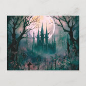 ゴシック様式の城満月の森ハロウィーン シーズンポストカード (正面)