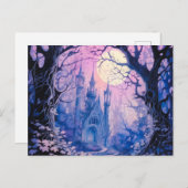 ゴシック様式の城満月の森ハロウィーン シーズンポストカード (正面/裏面)