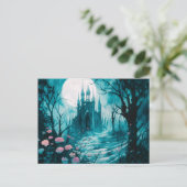 ゴシック様式の城満月の森ハロウィーン シーズンポストカード (スタンド正面)