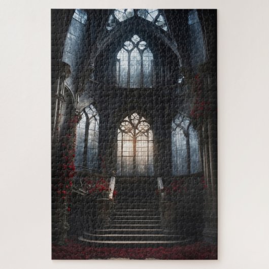 ゴシック様式の城階段 ジグソーパズル (縦)