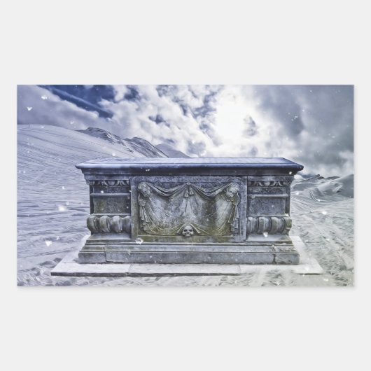 ゴシック様式の墓のシール 長方形シール (正面)