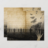 ゴシック様式の墓地のスクラップブック紙 (正面/裏面)