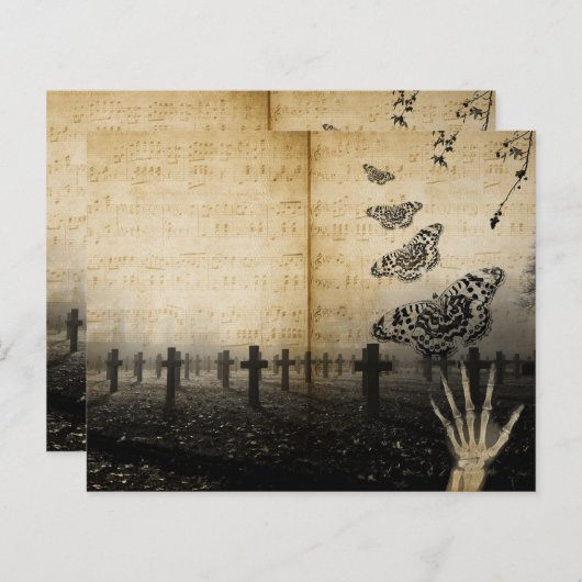 ゴシック様式の墓地のスクラップブック紙 (正面/裏面)