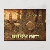 ゴシック様式の墓地の墓石RIP To His 20誕生日 インビテーションポストカード (正面)