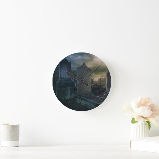 ゴシック様式の墓地の壁時計 ラウンド壁時計 (ホーム)
