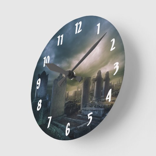 ゴシック様式の墓地の壁時計 ラウンド壁時計 (傾斜)