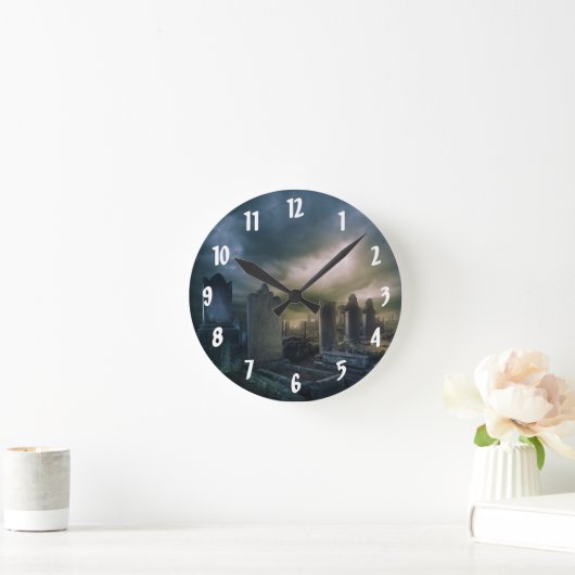 ゴシック様式の墓地の壁時計 ラウンド壁時計 (ホーム)