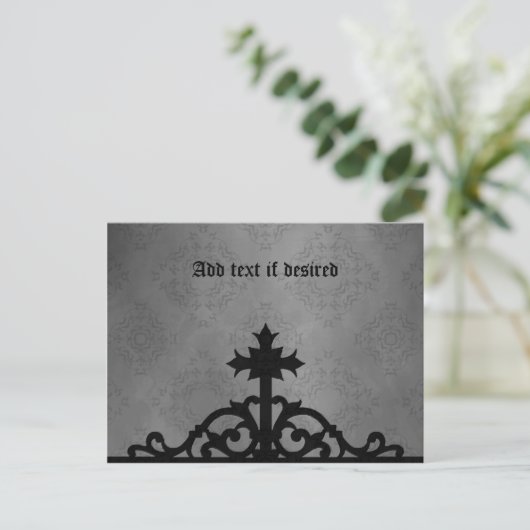 ゴシック様式の墓地の門クロス ポストカード (スタンド正面)