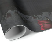 ゴシック様式の墓地ガゼボと赤いバラの夜 ラッピングペーパー (ロールコーナー)