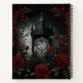 ゴシック様式の墓地バラガーデンと赤と黒 ノートブック (裏面)