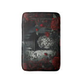 ゴシック様式の墓地バラガーデンと赤と黒 バスマット (正面縦)