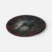 ゴシック様式の墓地バラガーデンと赤と黒 ペーパープレート (アングル)