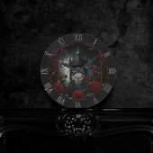 ゴシック様式の墓地バラガーデンと赤と黒 ラウンド壁時計