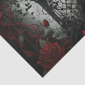 ゴシック様式の墓地バラガーデンと赤と黒 薄葉紙 (詳細)