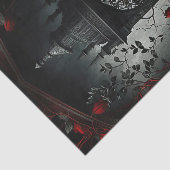 ゴシック様式の墓地バラガーデンと赤と黒 薄葉紙 (詳細)