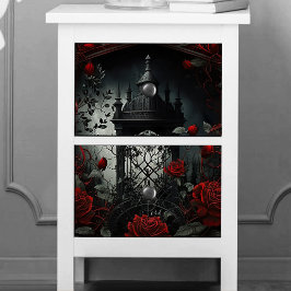 ゴシック様式の墓地バラガーデンと赤と黒 薄葉紙