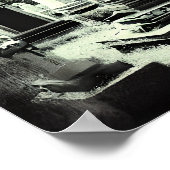 ゴシック様式の墓地レトロ写真 ポスター (角)