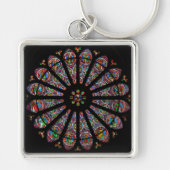 ゴシック様式の壮観:サンレミバラ窓キーチェーン キーホルダー (正面)