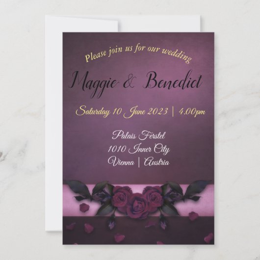 ゴシック様式の外観結婚式招待状。カスタマイズ。 招待状 (正面)