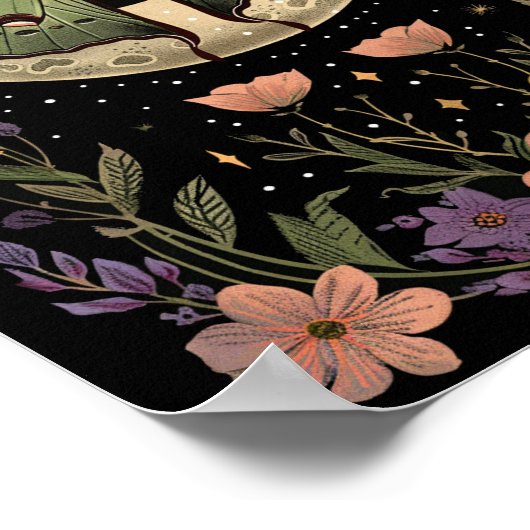 ゴシック様式の夜空イラストレーション ポスター (角)