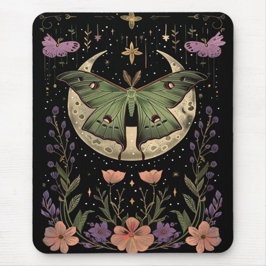 ゴシック様式の夜空イラストレーション マウスパッド (正面)