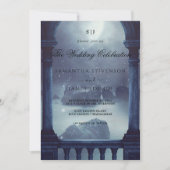 ゴシック様式の夜窓結婚雪 招待状 (正面)