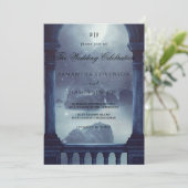 ゴシック様式の夜窓結婚雪 招待状 (スタンド正面)