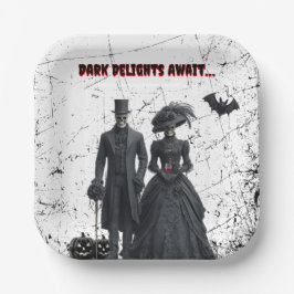 ゴシック様式の大人ハローウィンパーティ待ち ペーパープレート