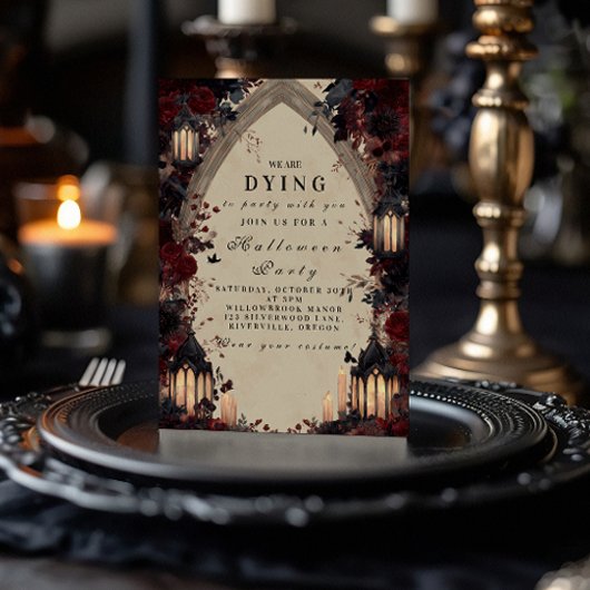 ゴシック様式の大聖堂アーチハロウィーンお祝い 招待状