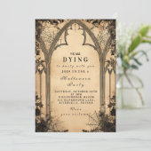 ゴシック様式の大聖堂アーチハロウィーン 招待状 (スタンド正面)