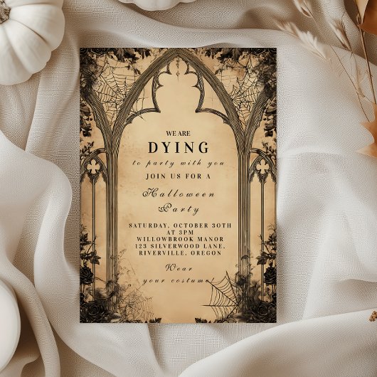 ゴシック様式の大聖堂アーチハロウィーン 招待状