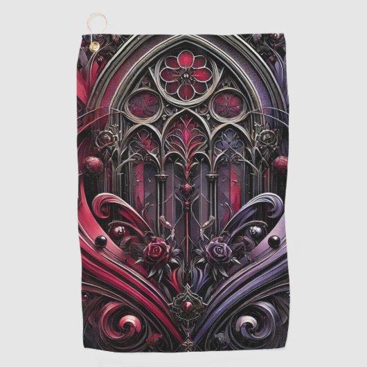 ゴシック様式の大聖堂デザインゴルフタオル ゴルフタオル (正面)