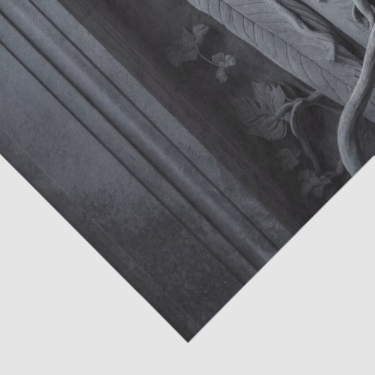 ゴシック様式の天使とつる植物彫刻の分離 薄葉紙 (詳細)