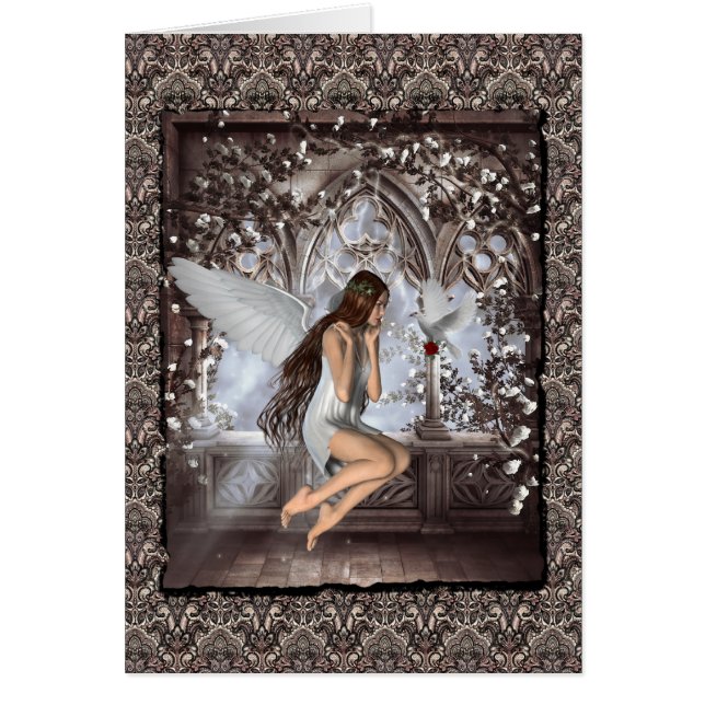 ゴシック様式の天使とハト (正面)