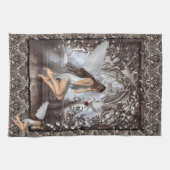 ゴシック様式の天使とハト キッチンタオル (横)