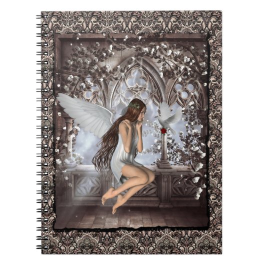 ゴシック様式の天使とハト ノートブック (正面)