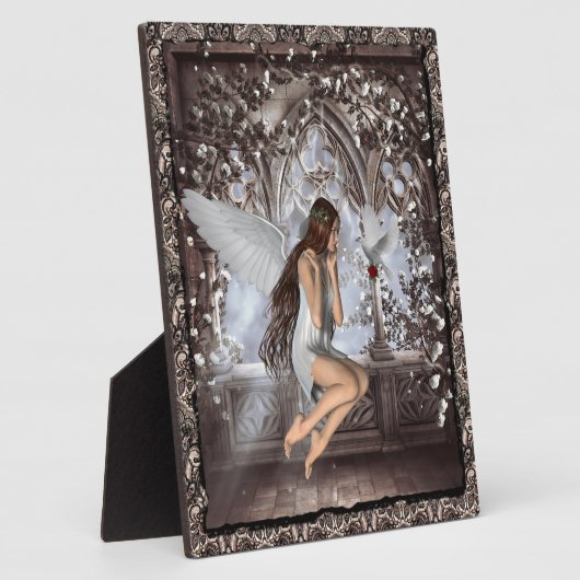ゴシック様式の天使とハト フォトプラーク (側面)