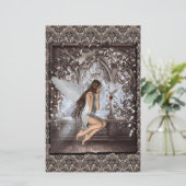 ゴシック様式の天使とハト 便箋 (スタンド正面)