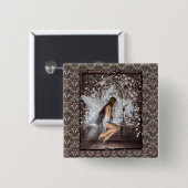 ゴシック様式の天使とハト 缶バッジ (正面&裏面)