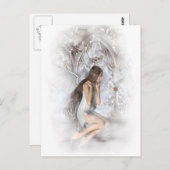 ゴシック様式の天使と彼女の鳩のヴィネット ポストカード (正面/裏面)