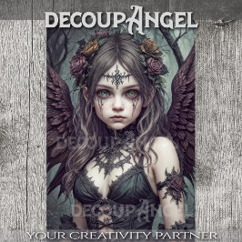 ゴシック様式の天使：ユリ – デコページ –  薄葉紙