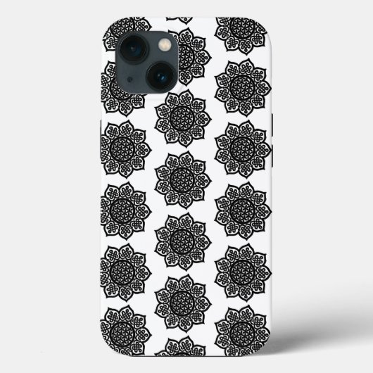 ゴシック様式の太陽白黒ケルト結び目模様ケース – メイトiPho Case-Mate iPhoneケース (裏面)